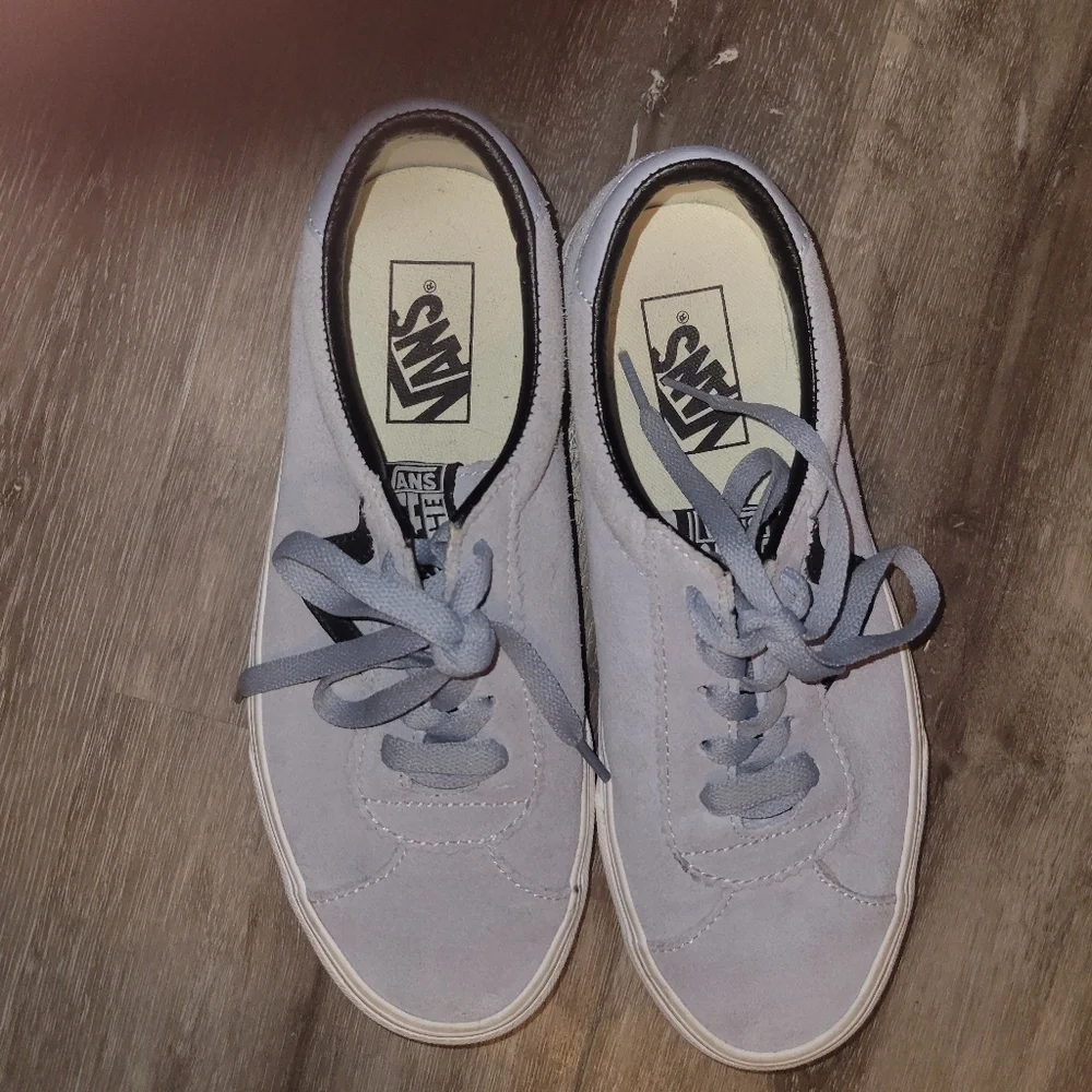 Vans Off the Wall tennis skateboard shoes Womens 8/mens 6.5 Grey‎ Suede-b…